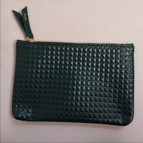 Ipsy raised stud green zipper bag - Picture 3 of 6